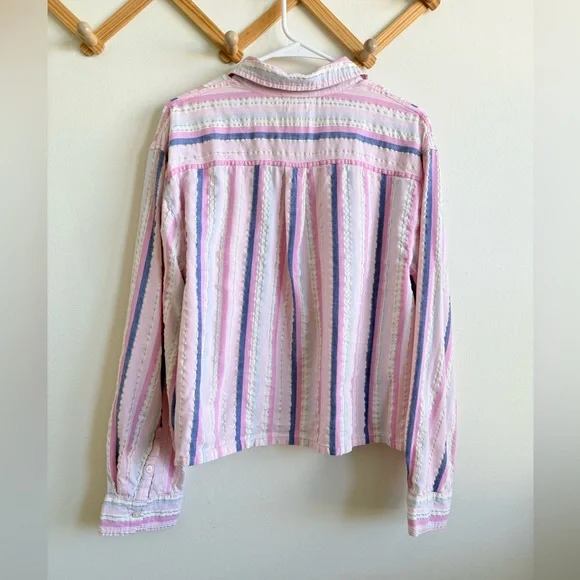Aerie off Duty Poplin Stripe Pajama Shirt - Picture 5 of 5